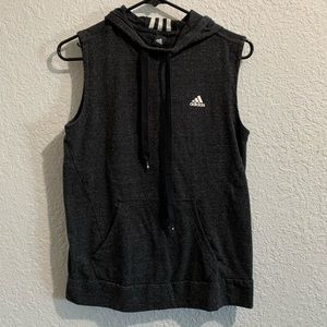 Adidas cutoff sleeve hoodie